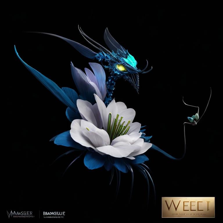 Prompt: blue elegant and peaceful beast with flower petals around his neck, green antennas, rare, elegant, pose, magical, huge, 4K resolution, artstation, highly detailed, artgerm, by wlop, volumetric lighting, octane render, trending on artstation, masterpiece, fantastic, powerful, scary, intimidating, terrifying