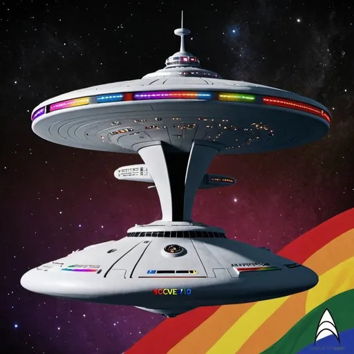 Prompt: gay pride starship enterprise ncc 1701-d