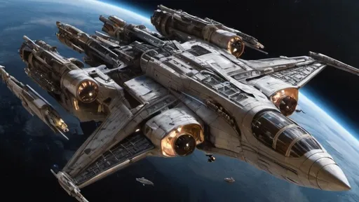 Prompt: Extremely detailed, massive intergalactic combat spaceship. Many guns, windows, shields, photorealistic.