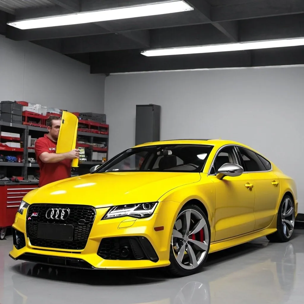 Prompt: make a yellow audi RS7