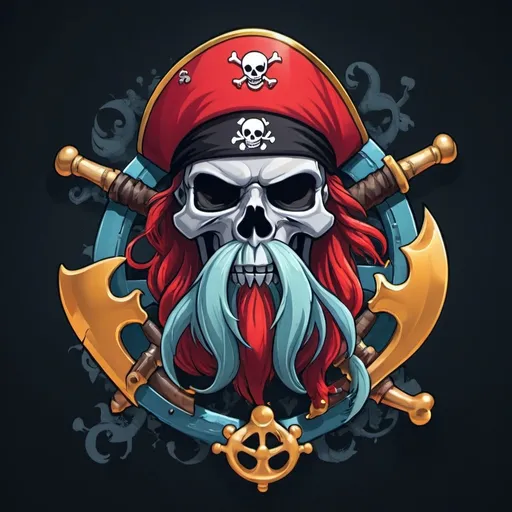 Prompt: Add a fancy looking title to the image called
modern pirates