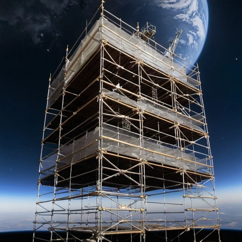 Prompt: scaffolding in space
