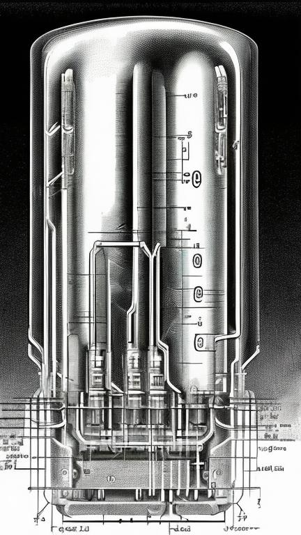 Prompt: schematic drawing of a scifi alien 
inside of a 12au7 vacuum tube