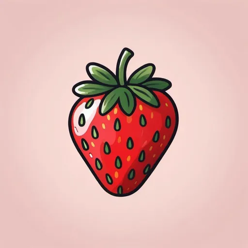 Prompt: Primitive hand painted strawberry icon style, simple flat vector illustration
