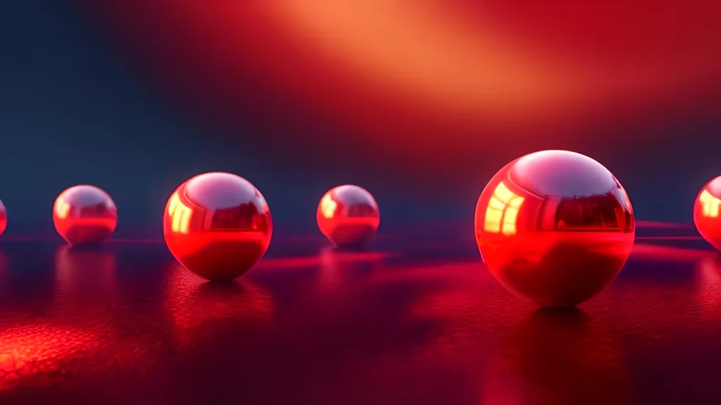 Prompt: red DNA spheres in a hi resolution digital world