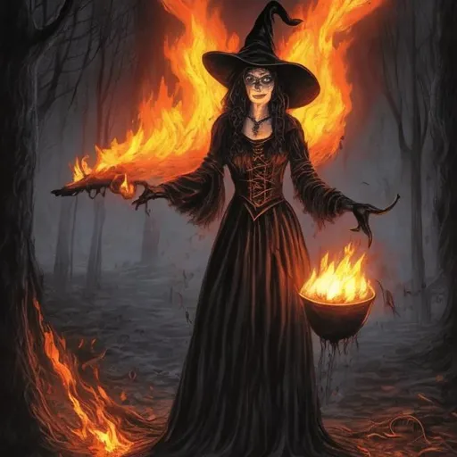 Prompt: witch burned alive