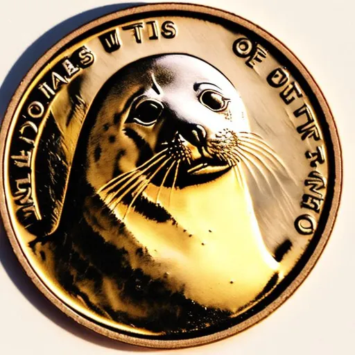 Prompt: a seal coin that looks like a doge coin except it has a seal on the front