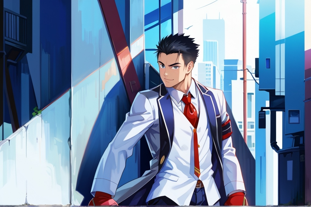 Prompt: 2d shounen anime style, boy, anime scene, straight hair, Digimon universe, Grey shinobi hood, Cellphon, Digimon pet gettimg ready to digivolve, detailed facial features, city alley setting, high quality, realistic, detailed, professional, confident expression, best quality, detailed physique, elegant