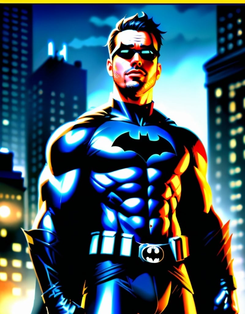 Prompt: 2d dark j horror anime style, boy, anime scene, batman in black batsuit revealing face, wearing goggles, full black utility belt, showcasing his physique, toned lean muscle, detailed facial features, Urban Night setting, Gotham City, high quality, realistic, detailed, professional, confident expression, urban background, bat signal, best quality, detailed physique, elegant, dark night lighting