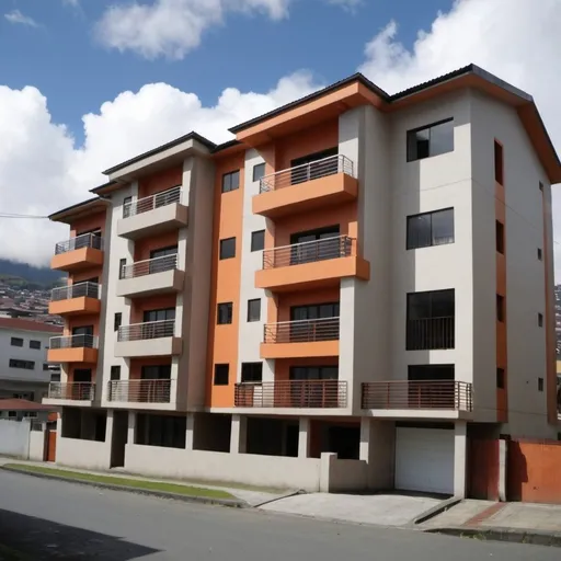 Prompt: condominios para familias de bajo recursos de 4 pisos en caraopungo quito ecuador varias fotos
