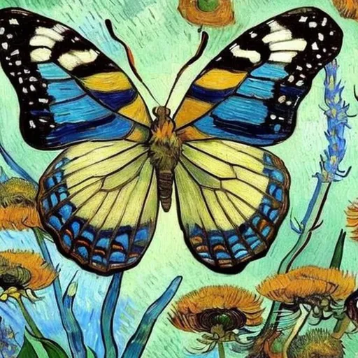 Prompt: a butterfly painted by vincent van gogh
