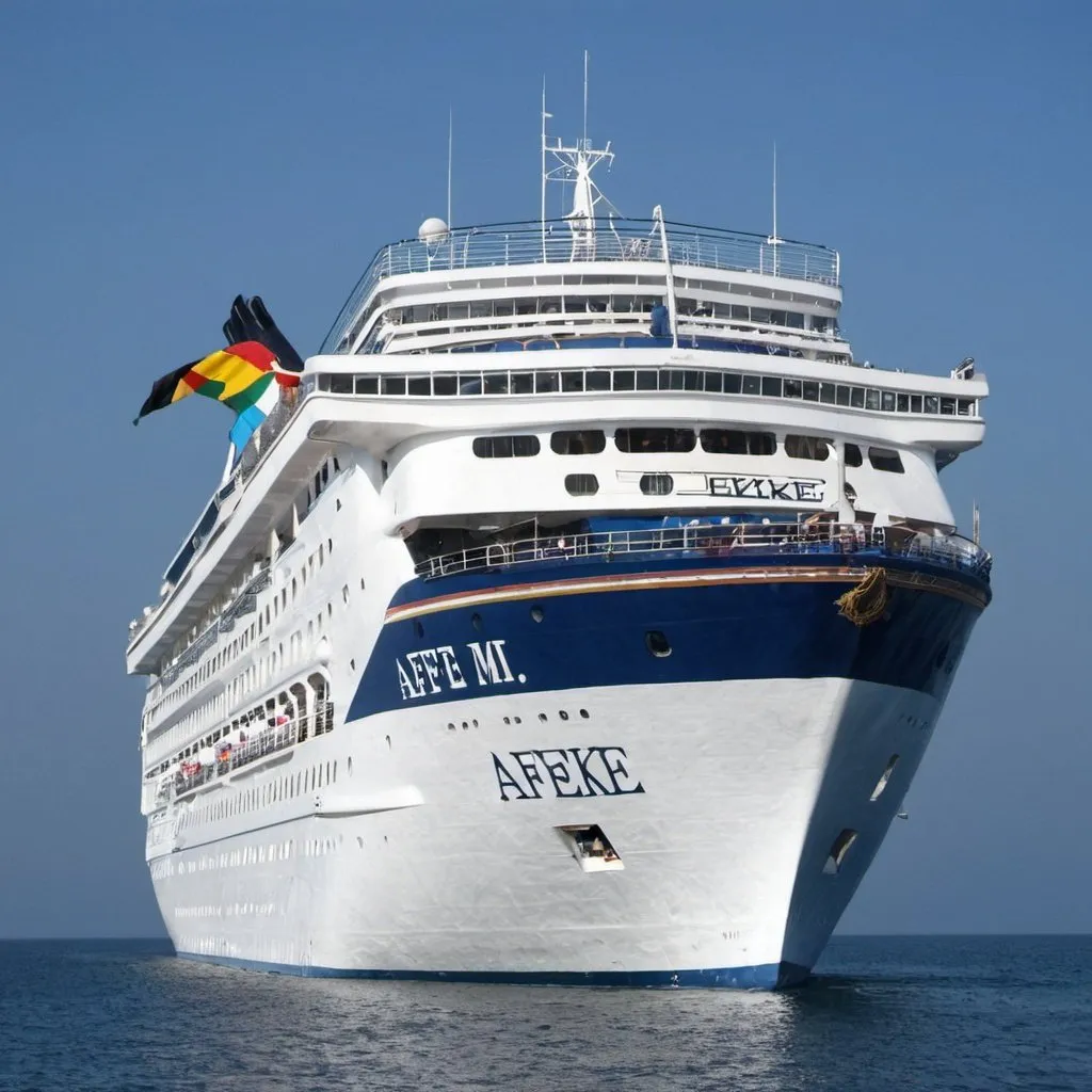 Prompt: A cruise ship with the name ‘“Afeke Mi”