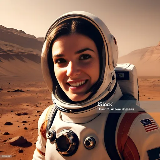 Prompt: Astronaut in spacesuit on Martian surface, Mars, realistic digital painting, rocky terrain, dust storm in the background, high quality, detailed spacesuit, desolate atmosphere, sci-fi, realistic lighting, astronaut helmet, futuristic, barren landscape, space exploration, professional, atmospheric lighting, highres, ultra-detailed