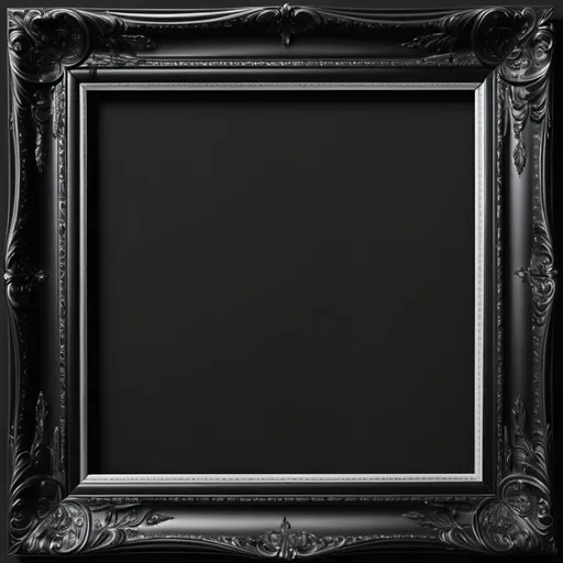 Prompt: Black picture frame transparent png