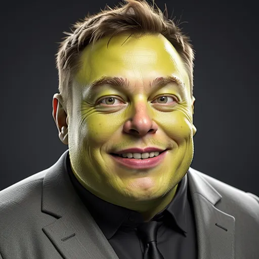 Prompt: Elon Musk in 3d Shrek style