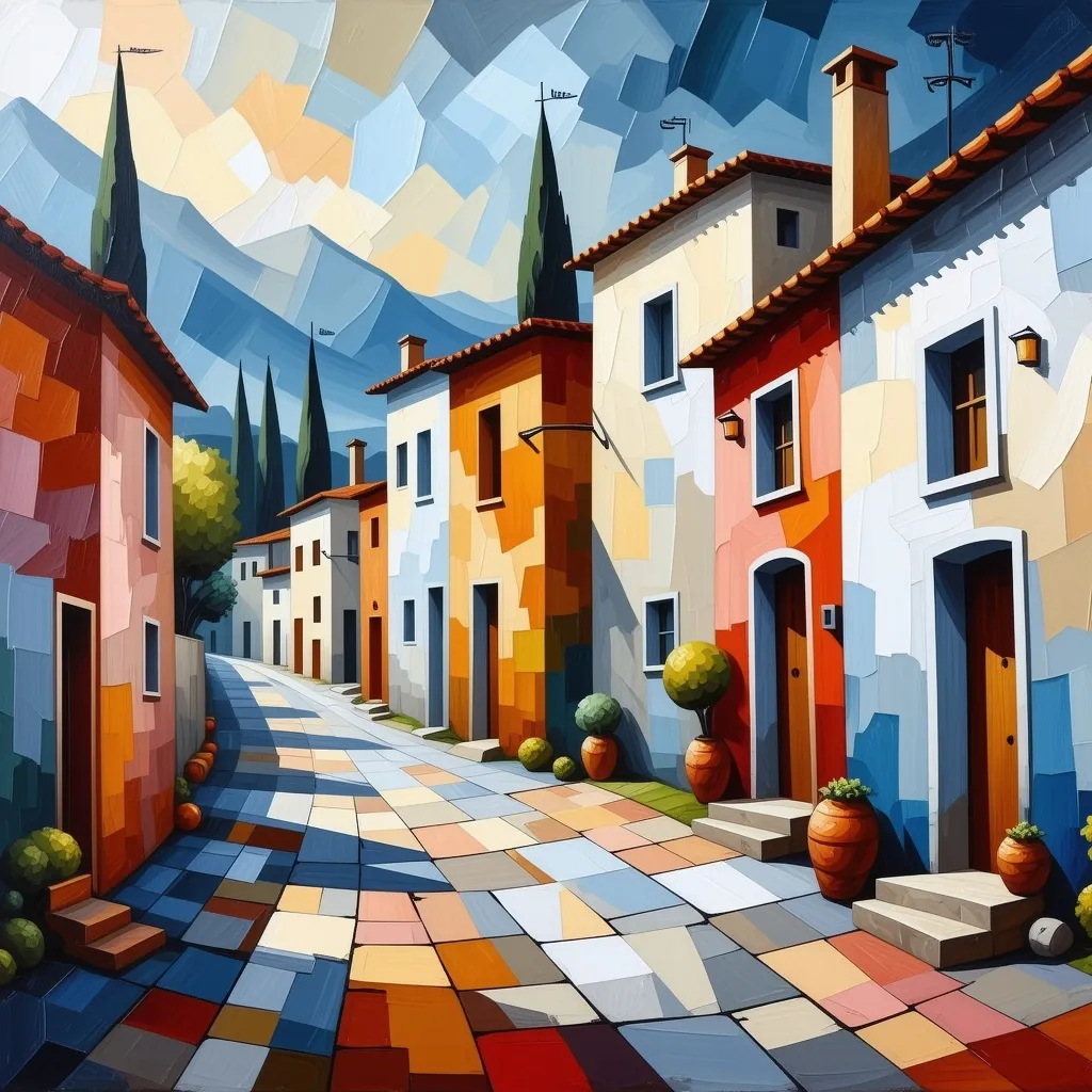 Prompt: villaggio very whimsical painting, art naïi, cartoon, popolare,
colori intensi stile Tiziana Boccardo