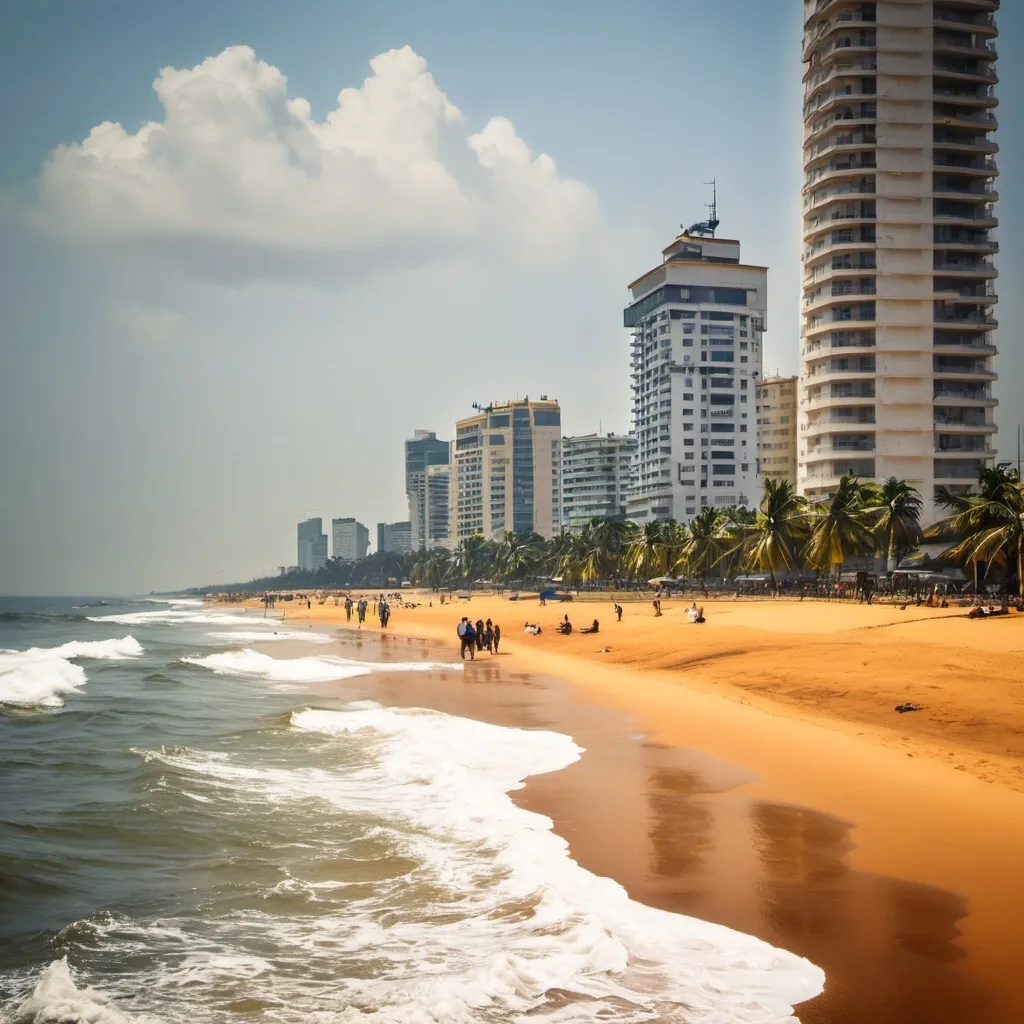 Prompt: create image for beach colombo sri lanka