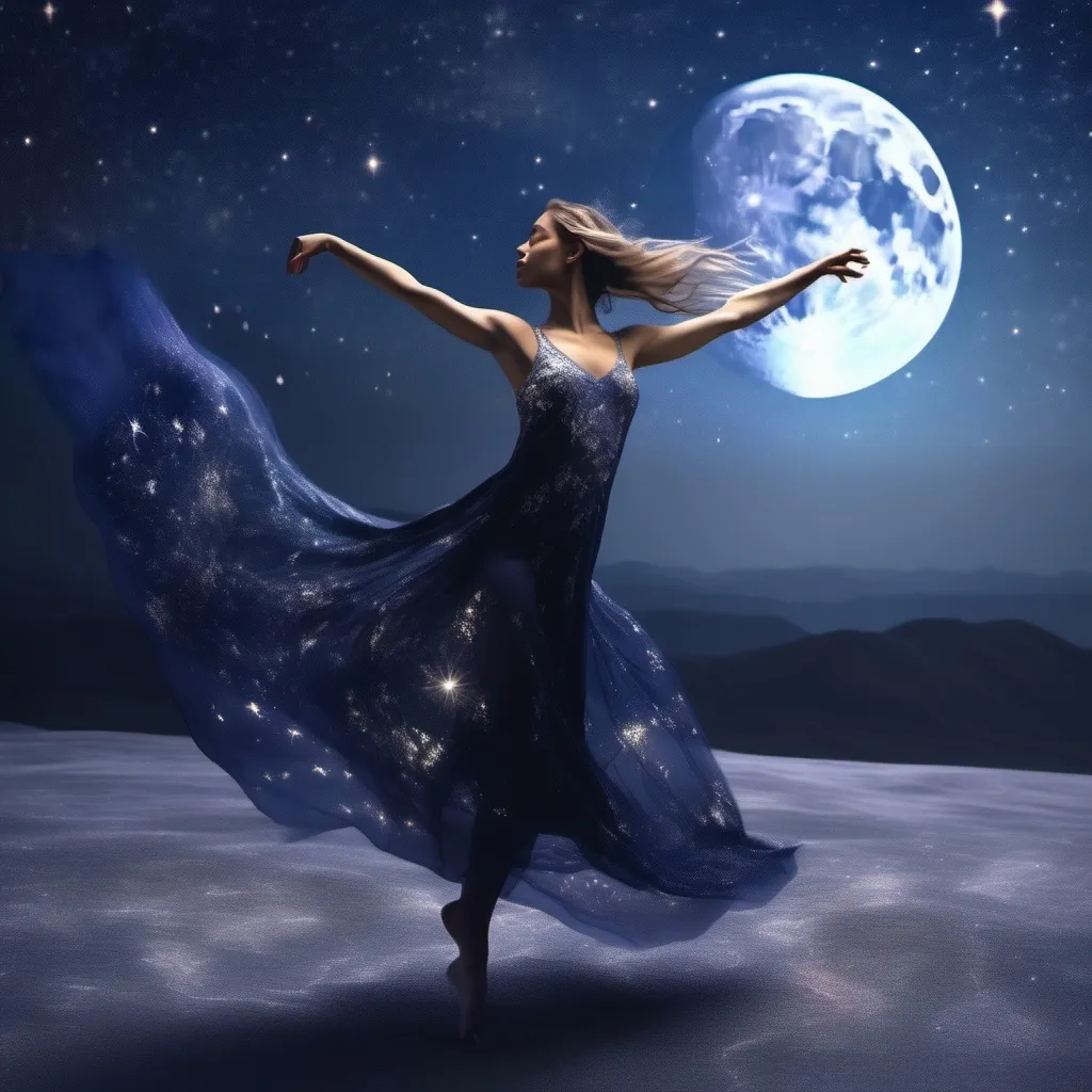 Prompt: BEAUTIFUL DANCER DANCING ON THE MOON
