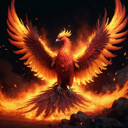 Prompt: a pheonix rising from the ashes