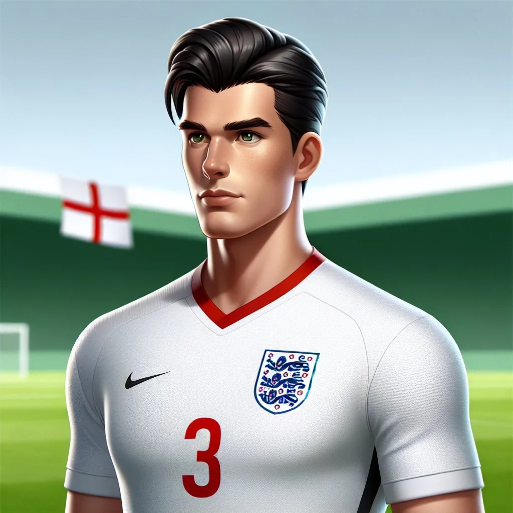 Prompt: NFT avatar for England national soccer player Kyle Walker, number 3 on his jersey