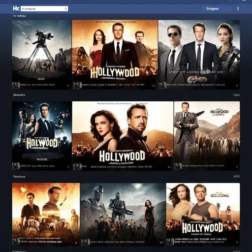 Prompt: advanced and creative fb page cover for hollywood movie page