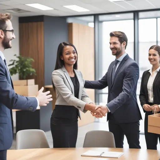 Prompt: can you create me an image that reflects a new employee being welcomed to the company on their first day?
