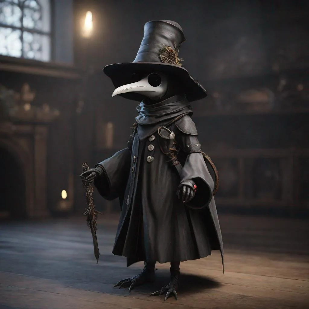 Prompt: cute plague doctor, full body, ultra-realistic, ultra Quality, ultra 8k, ultra effects, ultra fantasy, unreal engine 5, ultra anime, ultra in-depth details, High accuracy, ultra illustrator, ultra high, cute, figure, ultra beautiful