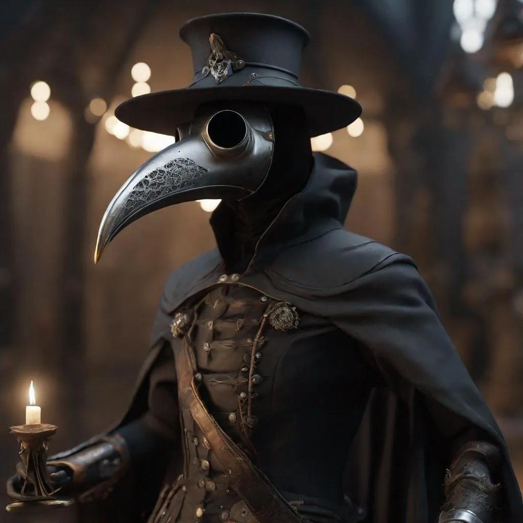 Prompt: plague doctor, full body, ultra-realistic, ultra Quality, ultra 8k, ultra effects, ultra fantasy, unreal engine 5, ultra anime, ultra in-depth details, High accuracy, ultra illustrator, ultra high, cute, figure, ultra beautiful