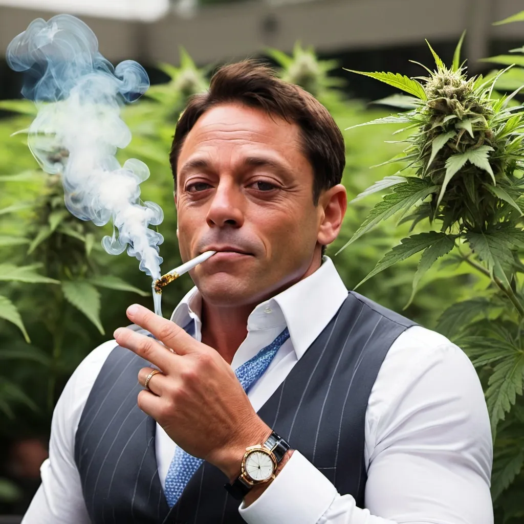 Prompt: jordan belfort smooking weed