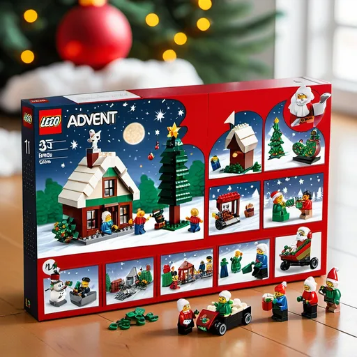 Prompt: LEGO Advent Calendar sets, which offer a fun way to count down to Christmas with daily builds.