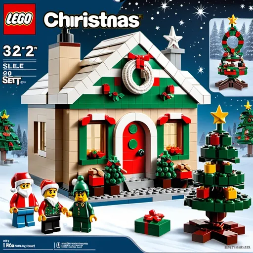 Prompt: LEGO Christmas-themed sets like the Christmas Wreath or Christmas Tree.