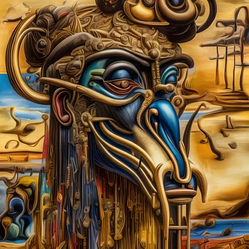 Prompt: mandrill in the style of Salvador Dali, 8k resolution