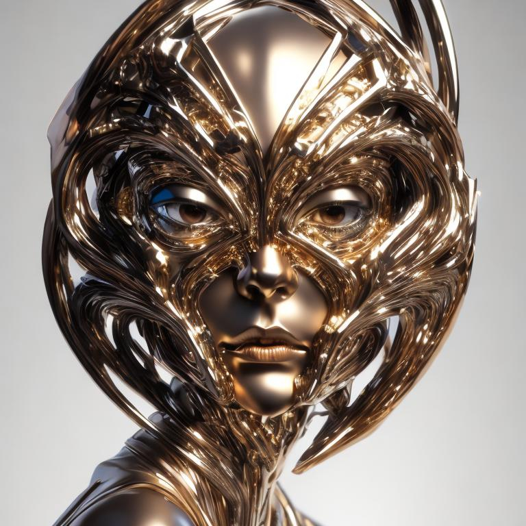 Prompt: fashion model stylized like hajime sorayama art, abstract art, 8k resolution