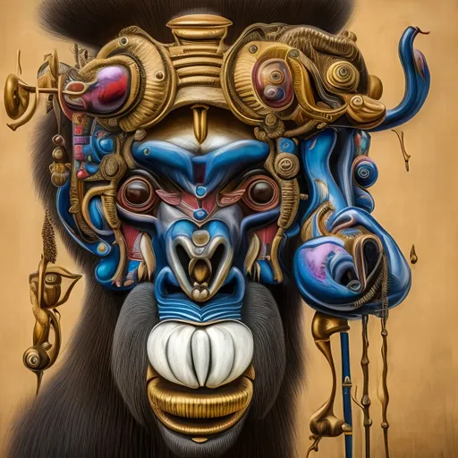 Prompt: mandrill in the style of Salvador Dali, 8k resolution