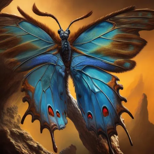 Prompt: Intense gaze, powerful stance, vibrant colors, natural environment, photorealistic, 8k resolution, detailed texture, professional, realistic lighting, butterfly, Salvador Dali style, detailed eyes, detailed fur, detailed wings, high-quality, photorealism, vibrant colors, professional lighting