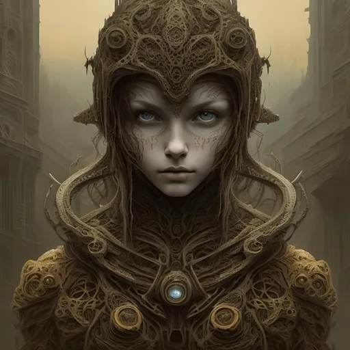 Prompt: beutiful girl, broun eyes, broun long har, she is ukrainian, sf, intricate artwork masterpiece, ominous, matte painting movie poster, golden ratio, trending on cgsociety, intricate, epic, trending on artstation, by artgerm, h. r. giger and beksinski, highly detailed, vibrant, production cinematic character render, ultra high quality model