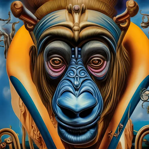 Prompt: mandrill in the style of Salvador Dali, 8k resolution
