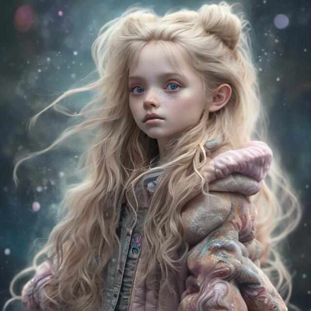 Prompt: full body of a girl 6 years old, long blond messy hair, perfect beautiful detailed face, photorealistic, soft colors, hyper-detailed, beautiful warm vintage clothes, matching clothes and shoes, complex fantasy background, digital painting approaches perfection, dynamics, high detail, HD, trending on artstation, sharp focus, studio photography, Greg Rutkowski, Miki Asai Macro photography, close-up, hyper detailed, trending on artstation, sharp focus, studio photo, intricate details, 