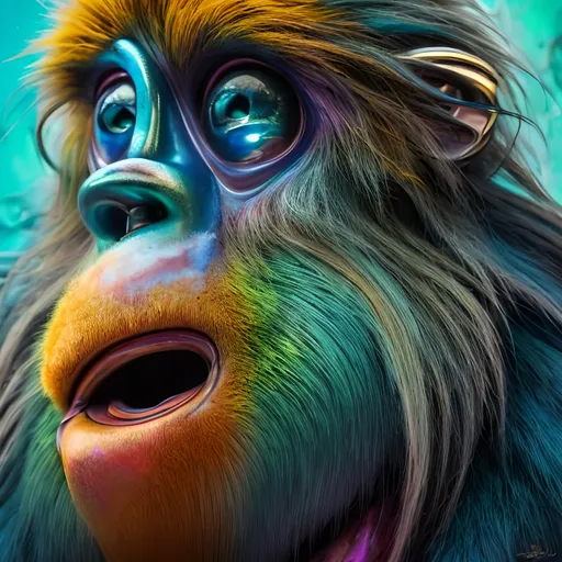 Prompt: tamarin, 8k resolution, surrealistic, melting clocks, detailed fur, vibrant colors, abstract background, high-quality, surrealism, 8k resolution, detailed features, Salvador Dali style, baboon, vibrant colors, melting clocks, surrealistic, surreal background, detailed fur, artistic, high-quality visuals