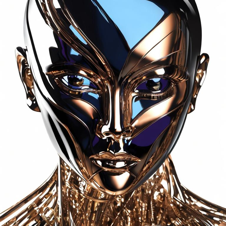 Prompt: fashion model stylized like hajime sorayama art, abstract art, 8k resolution