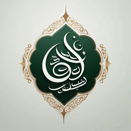Prompt: Can you create a logo that is in style arabic calligraphy with the colors green and white elegant for this name عالوادي