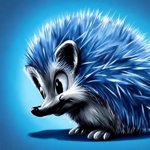 Prompt: blue hedgehog