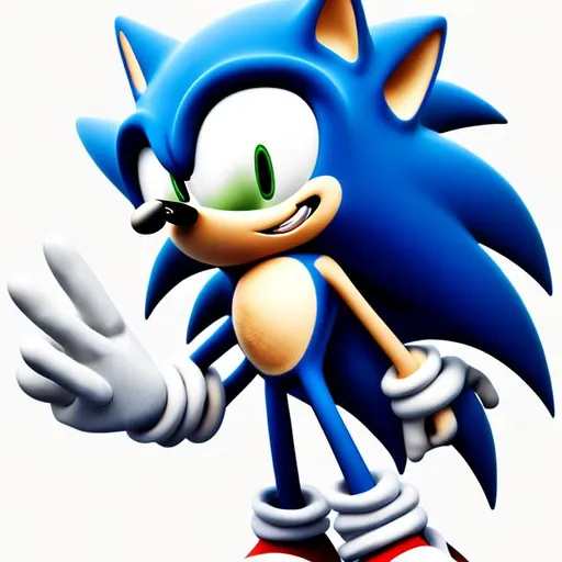 Prompt: sonic with one eye