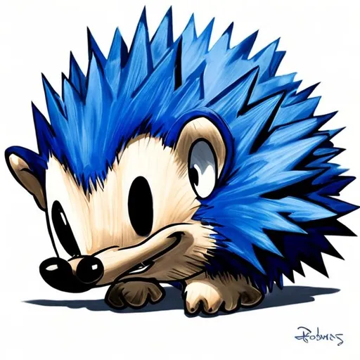 Prompt: blue hedgehog