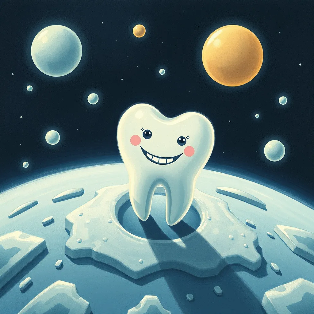 Prompt: One Teeth in space