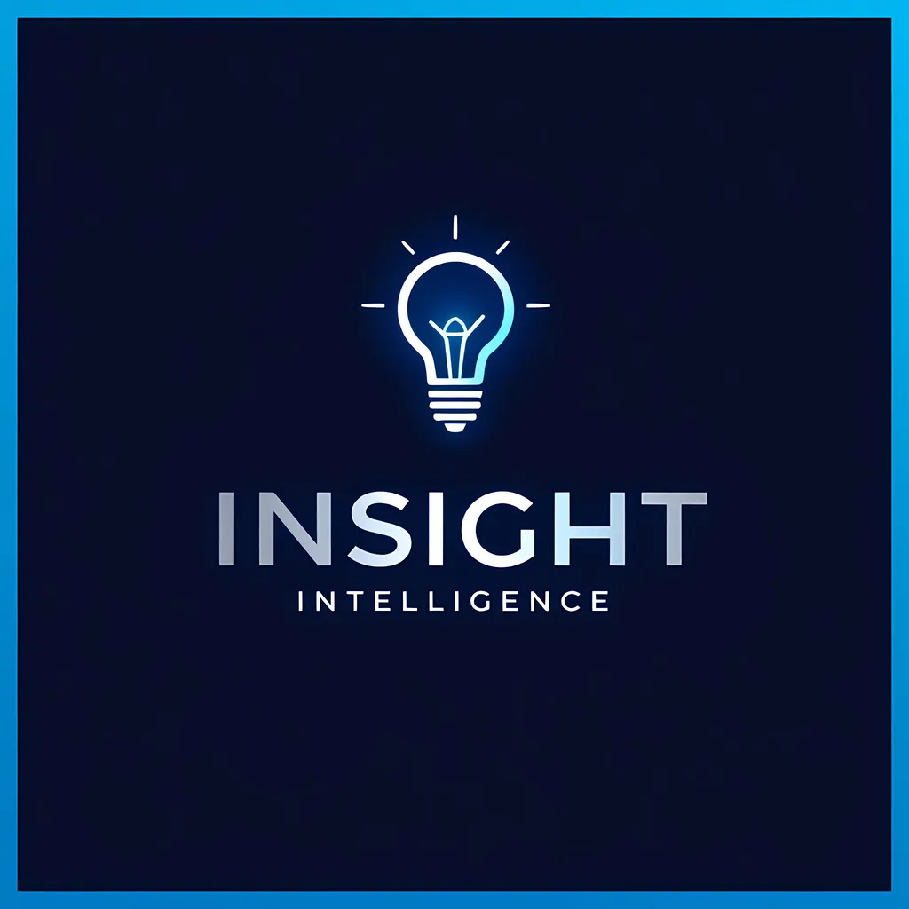 Prompt: modern logo design, sleek and professional, featuring the name "Insight Intelligence", integrated visual elements that suggest clarity and intelligence, dynamic typography, rich blue and silver color palette for a sophisticated look, clean lines, minimalist style, banners elements that provide a professional online presence, high definition, appealing to tech-savvy clientele