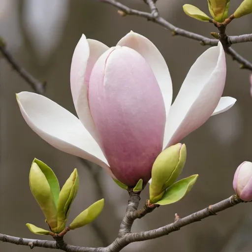 Prompt: magnolia flower and buds
