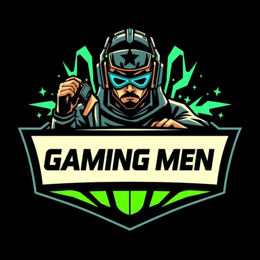 Prompt: gaming men palying pro logo 
title top design 
des: professional logo
