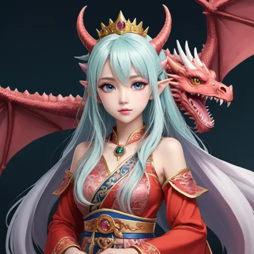 Prompt: anime dragon princess