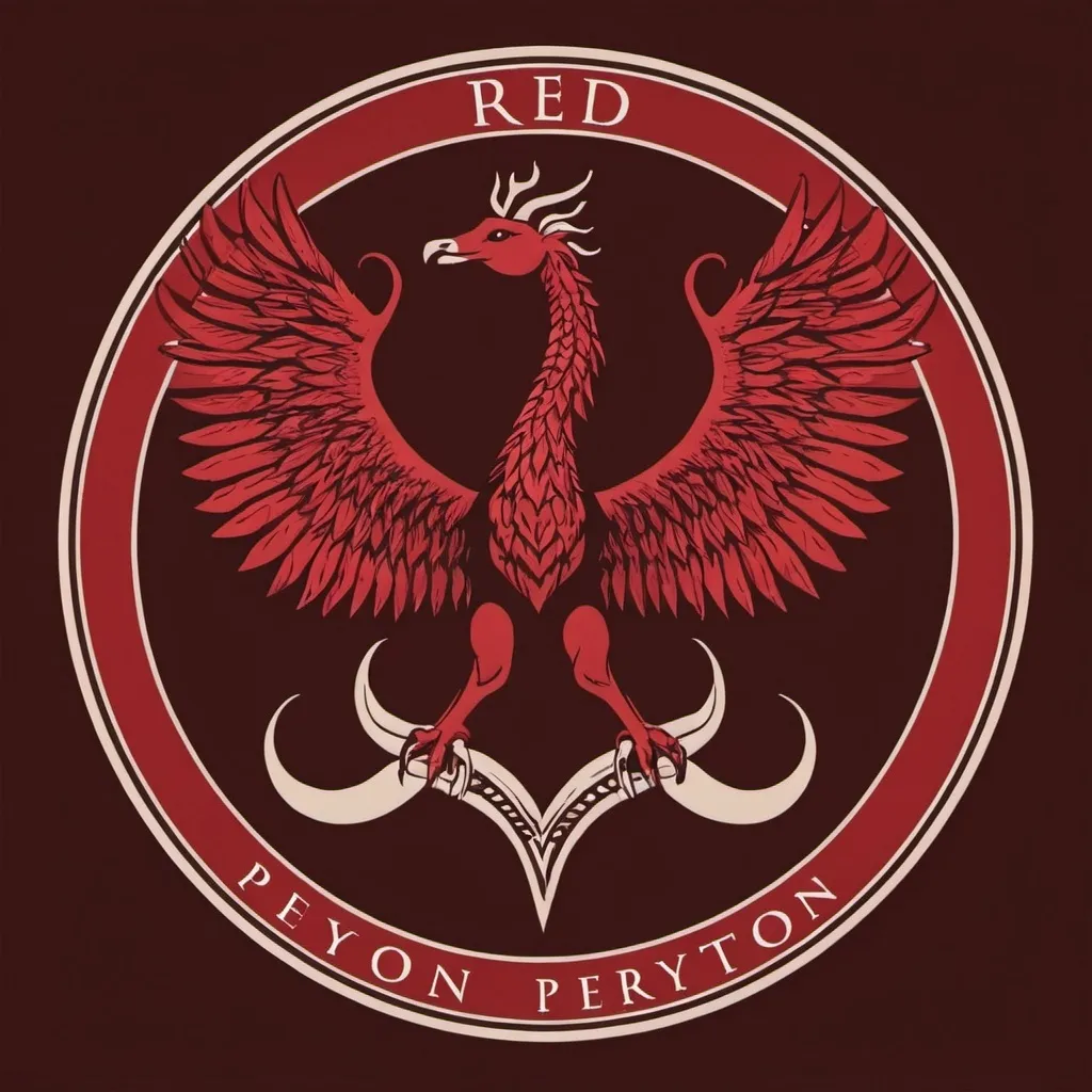 Prompt: RED PERYTON LOGO 

